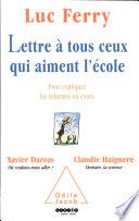 Lettre à tous ceux qui aiment l'école