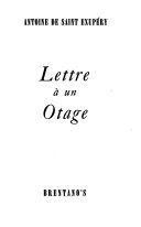 Couverture de Lettre à un otage par Antoine De Saint-Exupéry