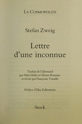 Lettre d'une inconnue
