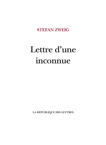 Lettre d'une inconnue