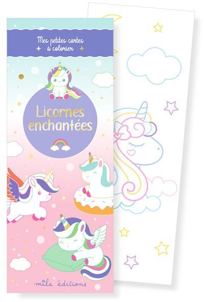 Licornes enchantées - Mes petites cartes à colorier 35 illustrations à personnaliser