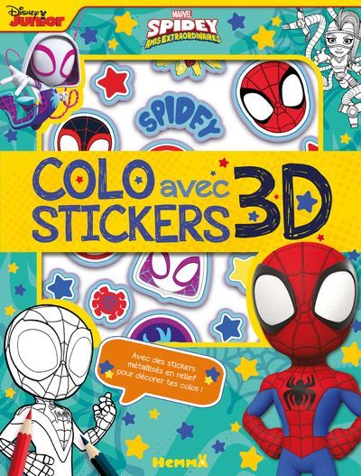 Marvel Spidey et ses amis extraordinaires - Colo avec stickers 3D - Avec des stickers métallisés en relief pour décorer tes colos !