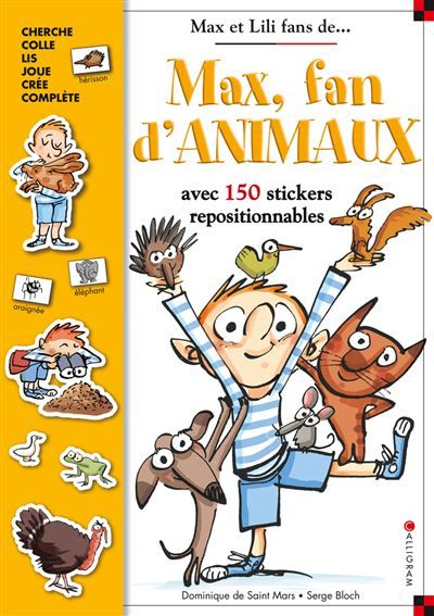 Max, fan d'animaux Avec 100 stickers -  SERGE BLOCH
