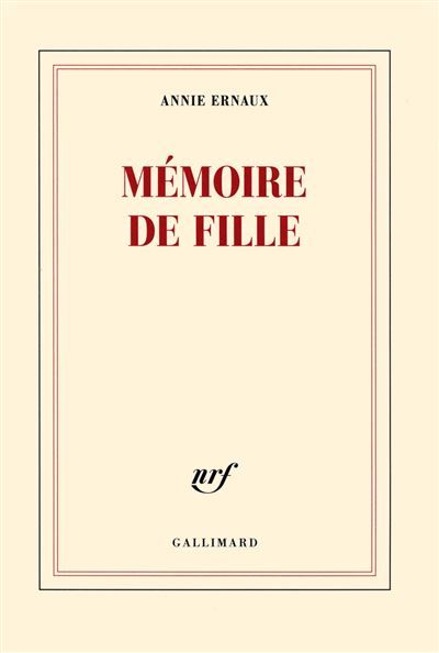 Mémoire de fille Prix Nobel de littérature 2022