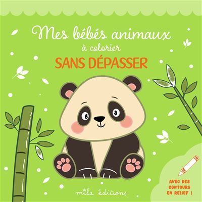 Mes bébés animaux à colorier sans dépasser Avec des contours en relief pailletés !