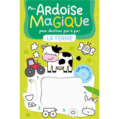 Mon ardoise magique pour dessiner pas à pas - La Ferme -  Collectif