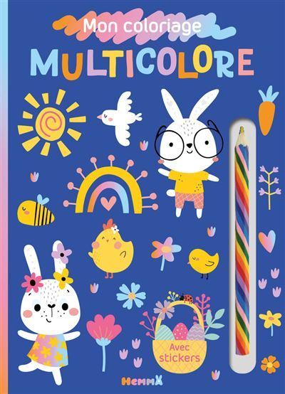 Mon coloriage multicolore (Pâques) + crayon
