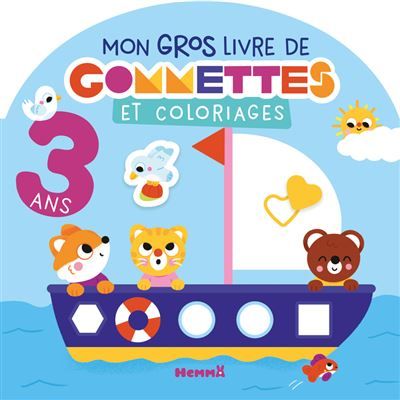 Mon gros livre de gommettes et coloriages - 3 ans - Avec gommettes repositionnables - Vanessa Vautier