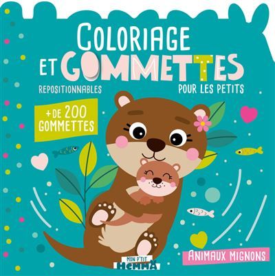 Mon P'tit Hemma - Coloriage et gommettes pour les petits - Animaux mignons - + de 200 gommettes repositionnables -  Carotte Et Compagnie
