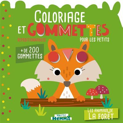 Mon P'tit Hemma - Coloriage et gommettes pour les petits - Les animaux de la forêt - + de 200 gommettes repositionnables -  -  Carotte Et Compagnie