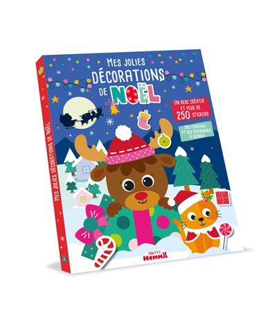 Mon P'tit Hemma - Mes jolies décorations de Noël - Un bloc créatif et plus de 250 stickers - Des figurines et des accesoires à décorer - Avec stickers et paillettes -  Carotte Et Compagnie