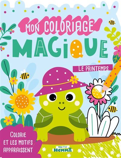 Mon P'tit Hemma - Mon coloriage magique - Le printemps ! - Colorie et les motifs apparaissent -  Carotte Et Compagnie