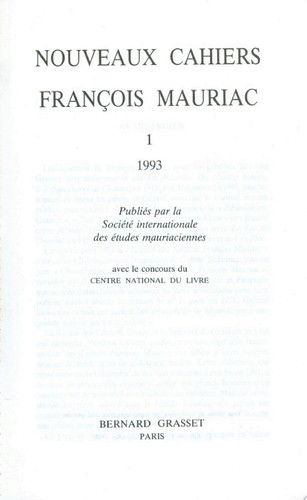 Couverture de Nouveaux cahiers François Mauriac n°01 par François Mauriac
