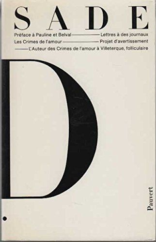 Oeuvres complètes du Marquis de Sade