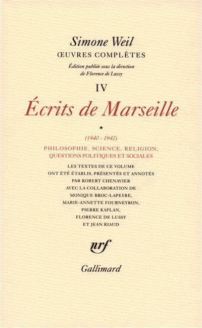 Œuvres complètes Écrits de Marseille (1940-1942) 1