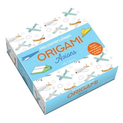 Origami - Avions - Mes premiers pliages (coffret) Avec 75 feuilles, un livre de pas-à-pas et une planche de stickers !