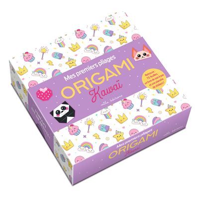 Origami - Kawaï - Mes premiers pliages (coffret) Avec 75 feuilles, un livre de pas-à-pas et une planche de stickers !