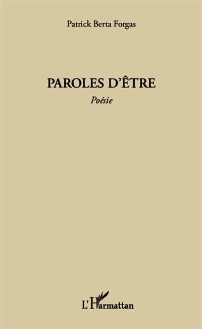 Paroles d'être Poésie