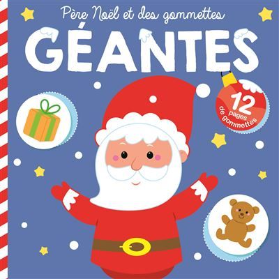 Père Noël et des gommettes géantes couverture bleue couv.bleue
