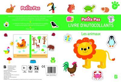 Petits Pas : Livre d'autocollants - Les animaux