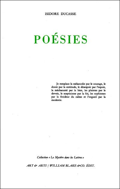 Poésies Préface à un livre