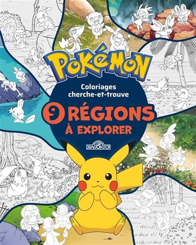 Pokémon - Coloriages cherche-et-trouve 9 régions à explorer