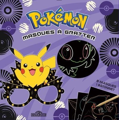 Pokémon - Masques à gratter 8 masques + batonnet