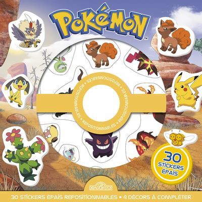 Pokémon - Pochette de stickers épais repositionnables - Des scènes de cherche-et-trouve à créer à l'infini ! -
