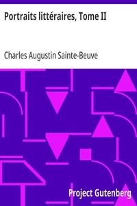 Portraits littéraires, Tome II