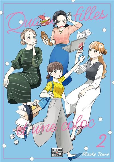 Couverture de Quatre filles et une coloc T02 par Mizoko Tsuno