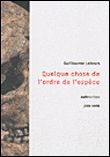 Quelque Chose De L'Ordre De L'Espece