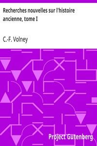 Recherches nouvelles sur l'histoire ancienne, tome I