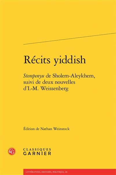 Récits yiddish Stempenyu de Sholem-Aleykhem, suivi de deux nouvelles d'I.-M. Weissenberg