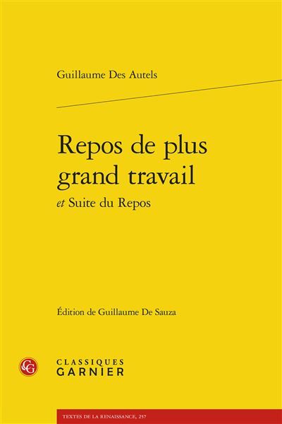 Couverture de Repos de plus grand travail par Guillaume Des Autels