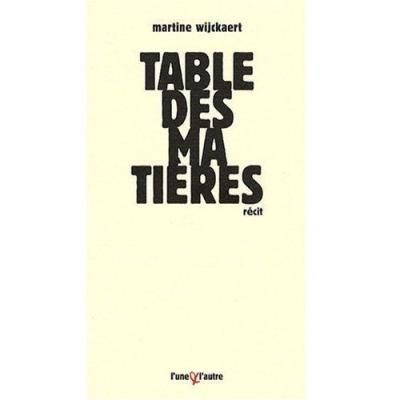 Table des matières