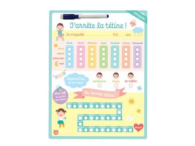Tableau effaçable - J'arrête la tétine !