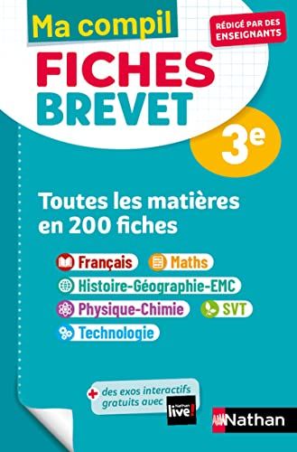 Toutes les matières 3e - Ma Compil fiches Brevet - Brevet 2026