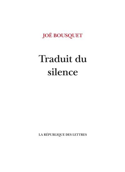 Traduit du silence