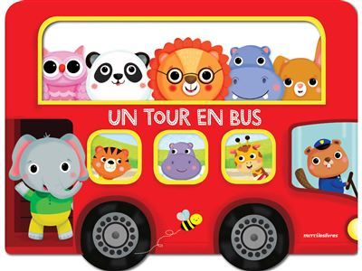 Un tour en bus Livre tout-carton avec poignée et formes découpées