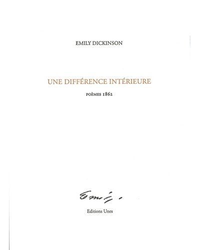 Une différence intérieure Poèmes 1862