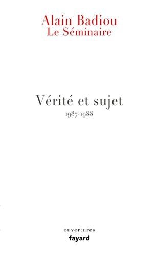 Vérité et sujet 1987-1988